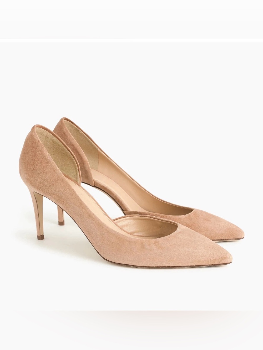 J.Crew Lucie Suede D'Orsay Pumps Sz 9 Ashen Brown Italian Made